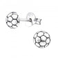 Melchior Jewellery small football stud earrings for kids in sterling silver with detailed ball design