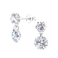 Melchior Jewellery sparkling CZ earrings for women with dual round-cut clear stones in silver setting