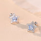 Melchior Jewellery sparkly blue cz screw back earrings for children shaped like stars with blue and clear stones