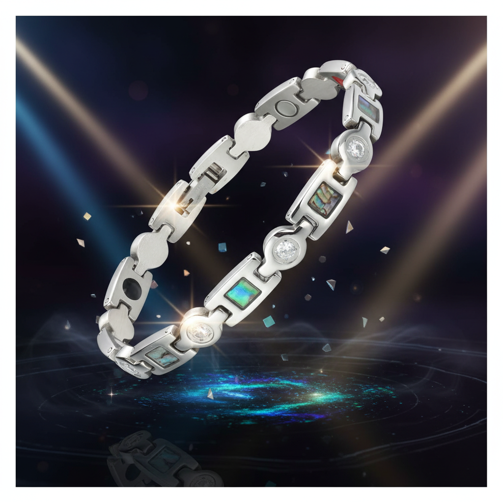 Melchior Jewellery stainless steel magnetic bracelet for women with shiny stones and modern design