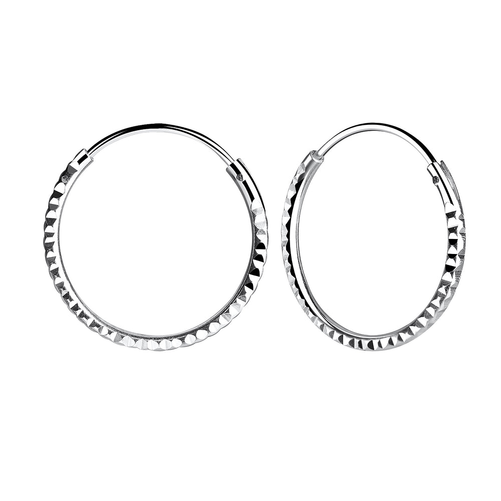 Melchior Jewellery sterling silver 18mm diamond cut hoop earrings for women elegant design
