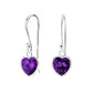 Melchior Jewellery sterling silver amethyst heart earrings with purple heart-shaped gemstones