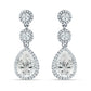 Sterling Silver Aurora Halo Drop Earrings by Melchior Jewellery with sparkling teardrop and round crystals
