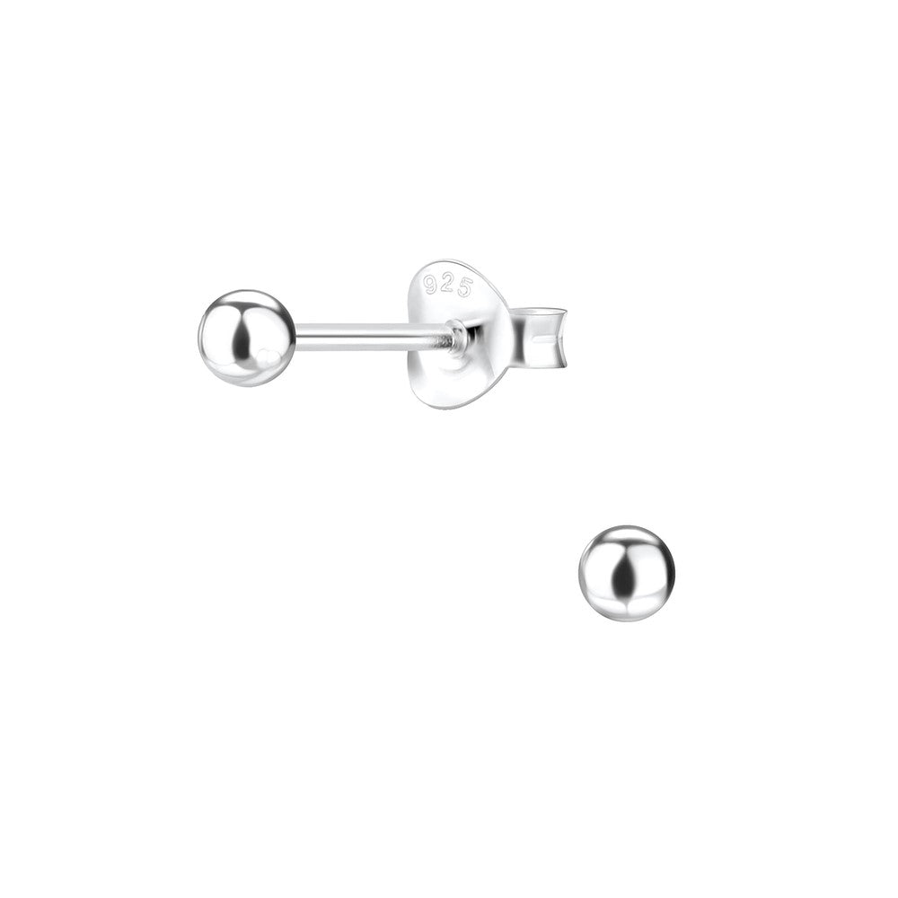 Melchior Jewellery childrens sterling silver ball stud earrings 925 stamped small polished balls for everyday wear