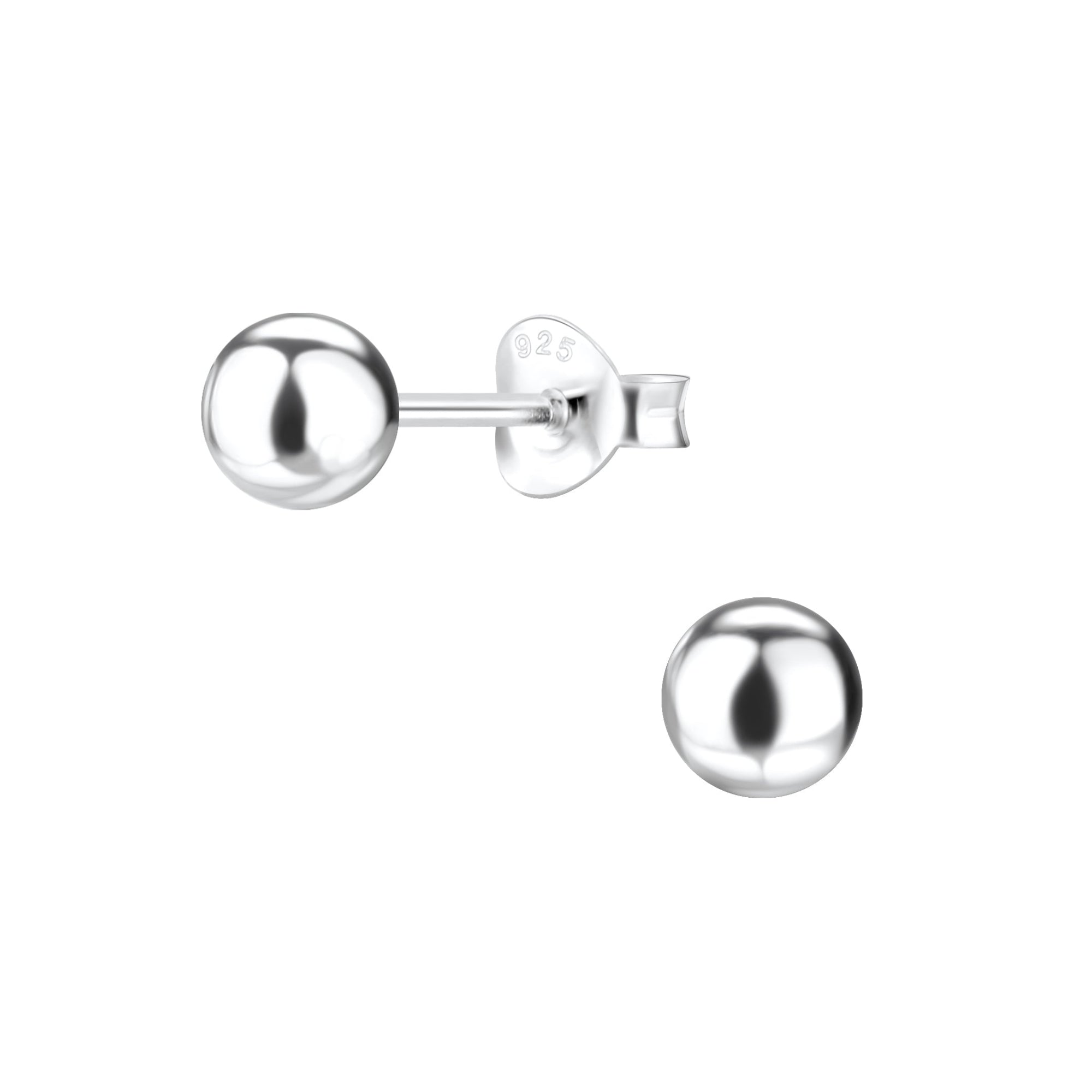 Melchior Jewellery childrens sterling silver ball stud earrings small polished sphere studs for sensitive ears