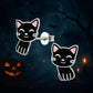 Melchior Jewellery sterling silver black cat earrings for children with cute cat design