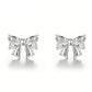 Melchior Jewellery sterling silver bow stud earrings with crystal detail for women