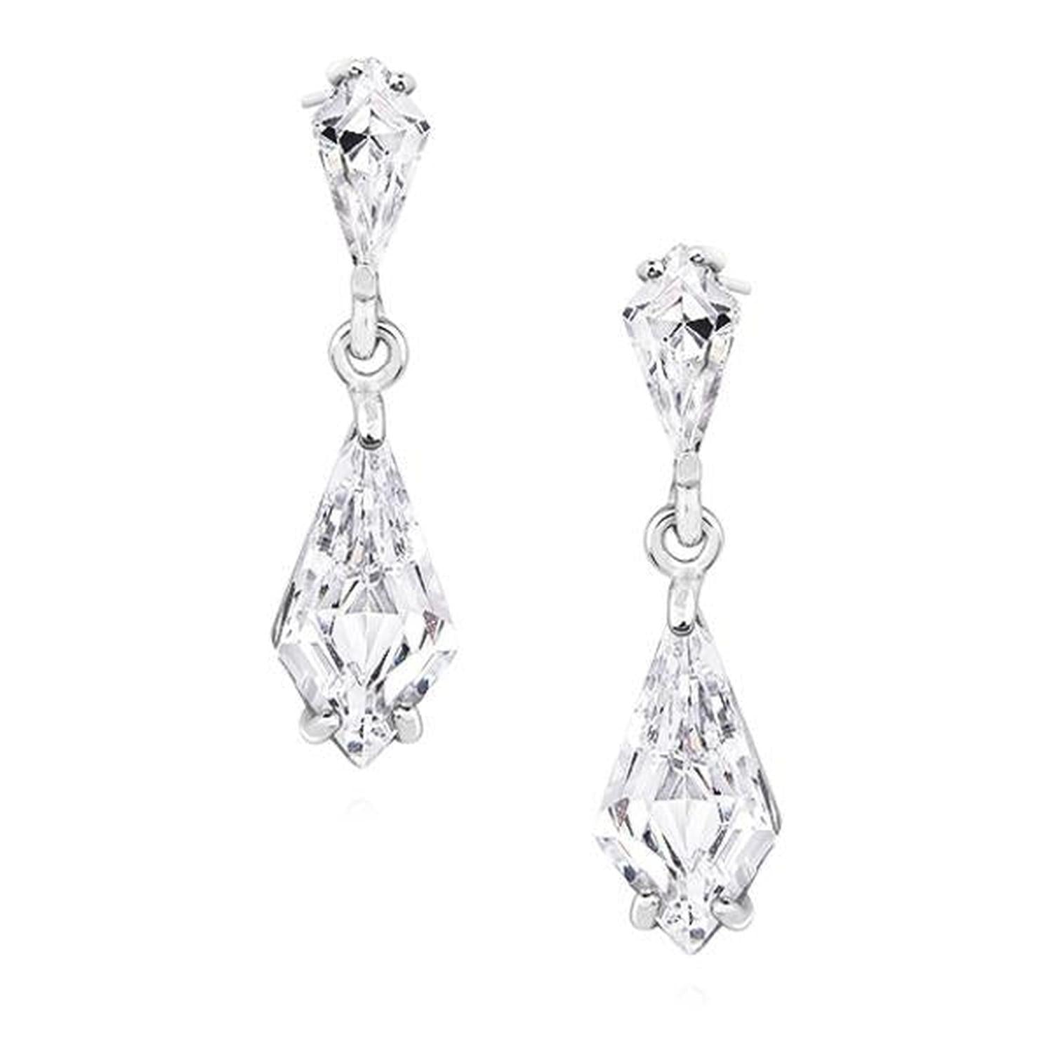 Melchior Jewellery sterling silver bridal earrings with sparkling clear crystal drops and elegant design
