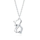 Sentiell sterling silver cat pendant necklace with delicate chain and crystal accents
