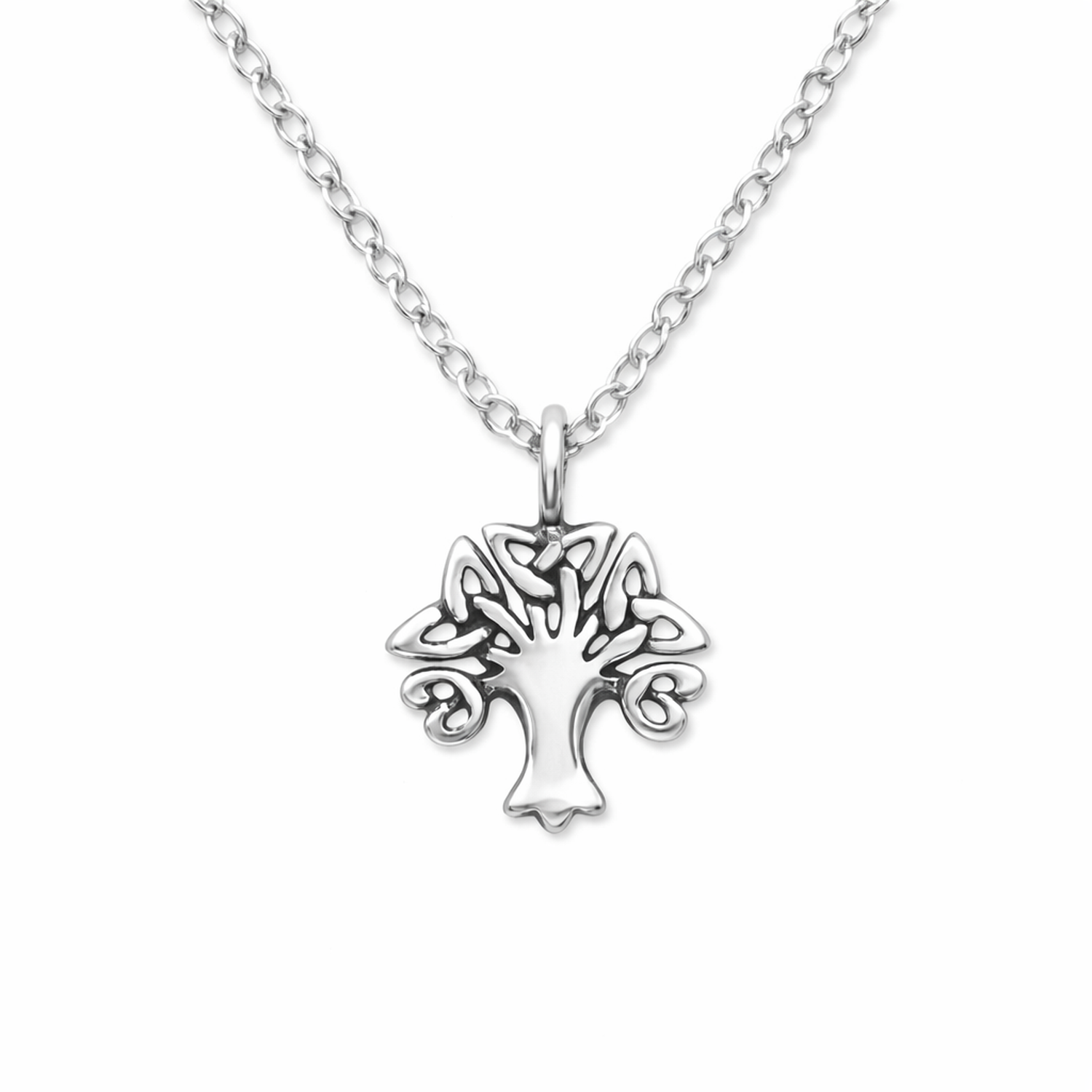 Melchior Jewellery sterling silver Celtic tree necklace with intricate tree of life pendant on chain