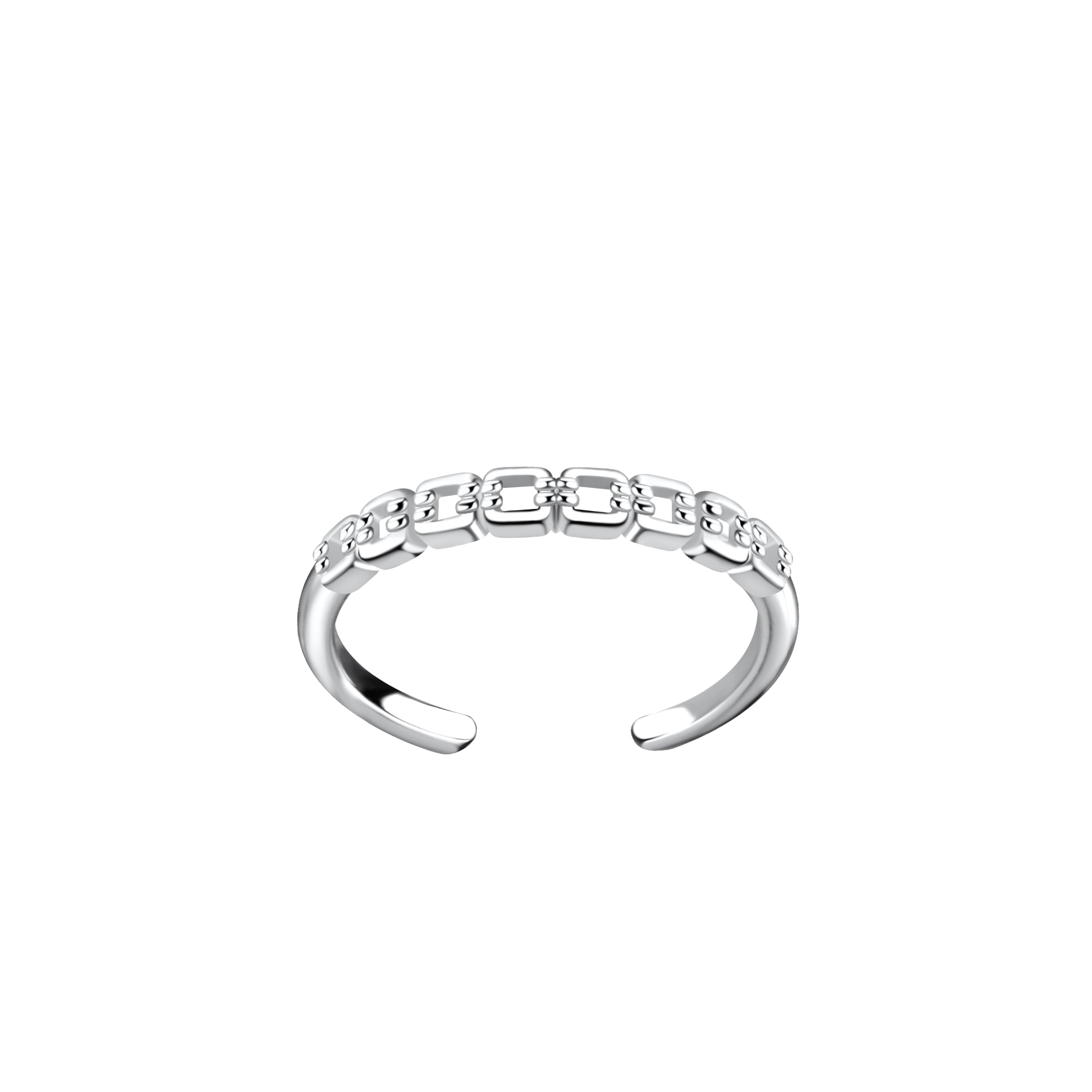 Melchior Jewellery sterling silver chain toe ring with linked chain design and open adjustable band