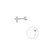 Melchior Jewellery sterling silver cross cartilage stud with sparkling stones for ear piercing