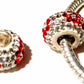 Melchior Jewellery sterling silver crystal charm bead with red and clear crystals on a silver bracelet