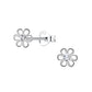 Sterling silver crystal stud earrings for kids shaped like delicate flowers by Melchior Jewellery