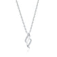 Sentiell sterling silver cubic zirconia necklace with twisted pendant on delicate chain