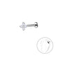 Melchior Jewellery sterling silver CZ flower labret with clear cubic zirconia stones for ear piercing