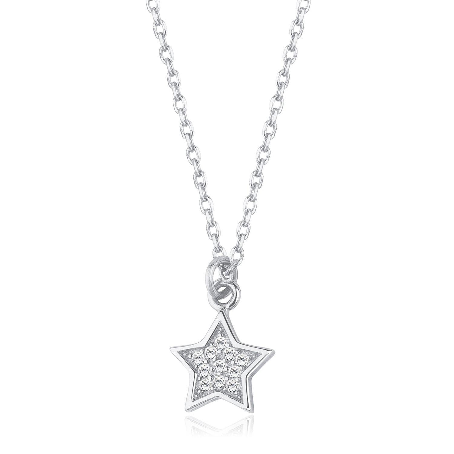 Sterling Silver CZ Star Pendant Necklace by Melchior Jewellery with sparkling cubic zirconia stones
