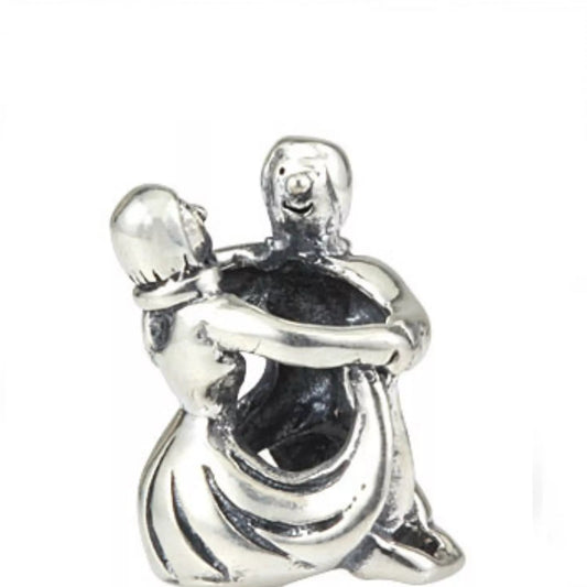Sterling silver dancing couple charm bead by Melchior Jewellery depicting a dancing pair in detailed design