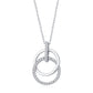 Melchior Jewellery sterling silver double circle necklace with sparkling crystal accents on chain