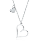 Melchior Jewellery sterling silver double heart necklace with one plain and one diamond-studded heart pendant