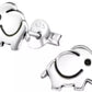 Melchior Jewellery sterling silver elephant studs for girls cute childrens earrings with smiling elephant design
