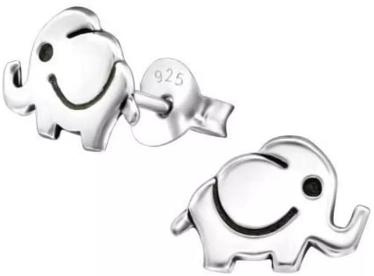 Melchior Jewellery sterling silver elephant studs for girls cute childrens earrings with smiling elephant design