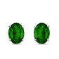 Melchior Jewellery sterling silver emerald stud earrings with oval green gemstones for women
