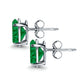 Melchior Jewellery sterling silver emerald stud earrings with vibrant green gemstones and secure backings