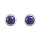 Melchior Jewellery sterling silver February birthstone earrings with round purple amethyst stones