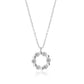 Sentiell sterling silver flower necklace for woman with delicate floral circular pendant on fine chain