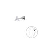 Melchior Jewellery sterling silver geometric labret stud with clear stones for ear piercing