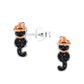 Melchior Jewellery children's earrings in sterling silver halloween jewellery design featuring black ghost with orange witch hat