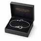 Melchior Jewellery sterling silver heart infinity bracelet in black luxury gift box
