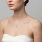 Melchior Jewellery sterling silver heart necklace for women worn with a strapless white top