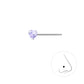 Melchior Jewellery sterling silver heart nose stud with purple gemstone for delicate body jewellery