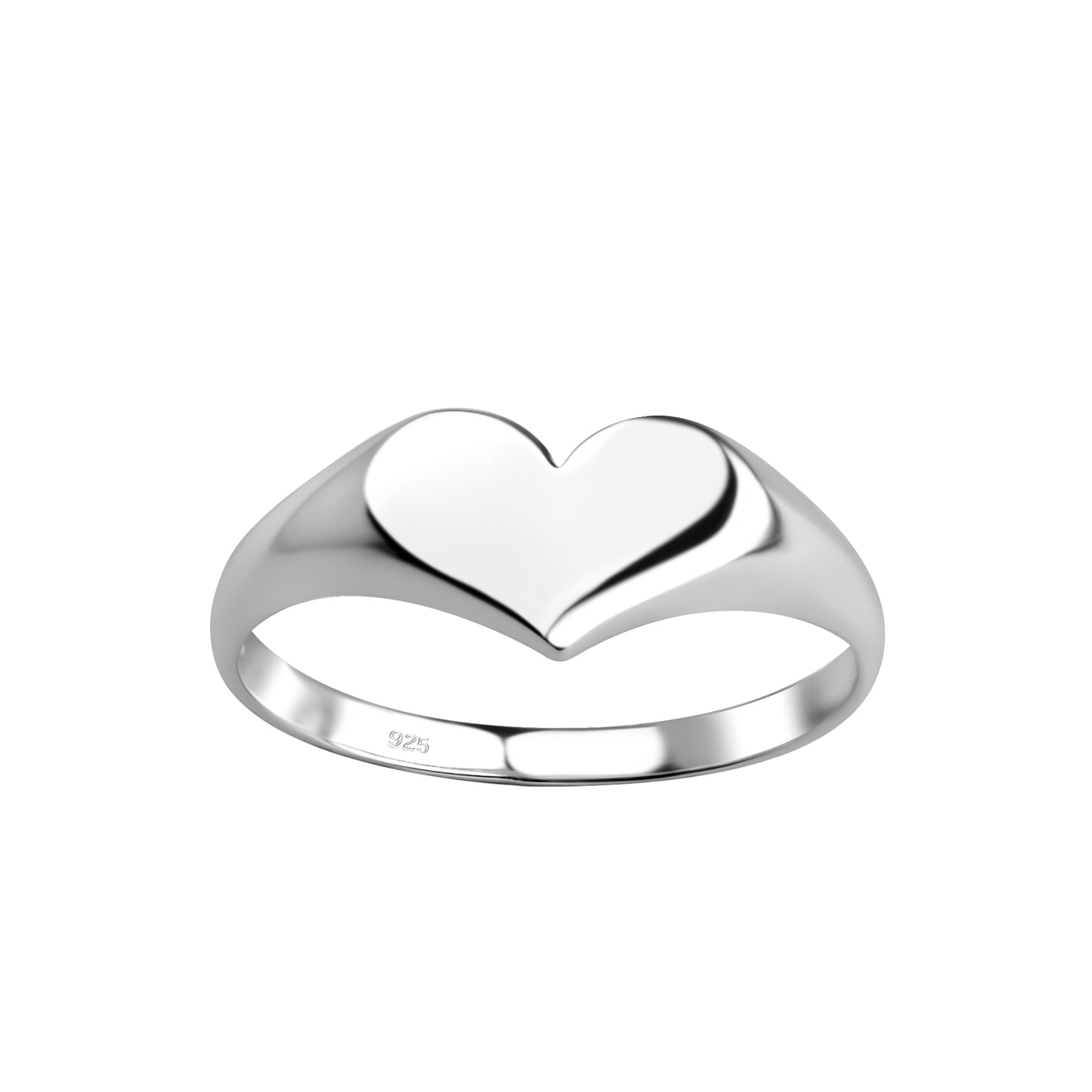 Melchior Jewellery sterling silver heart ring for women with polished smooth heart design