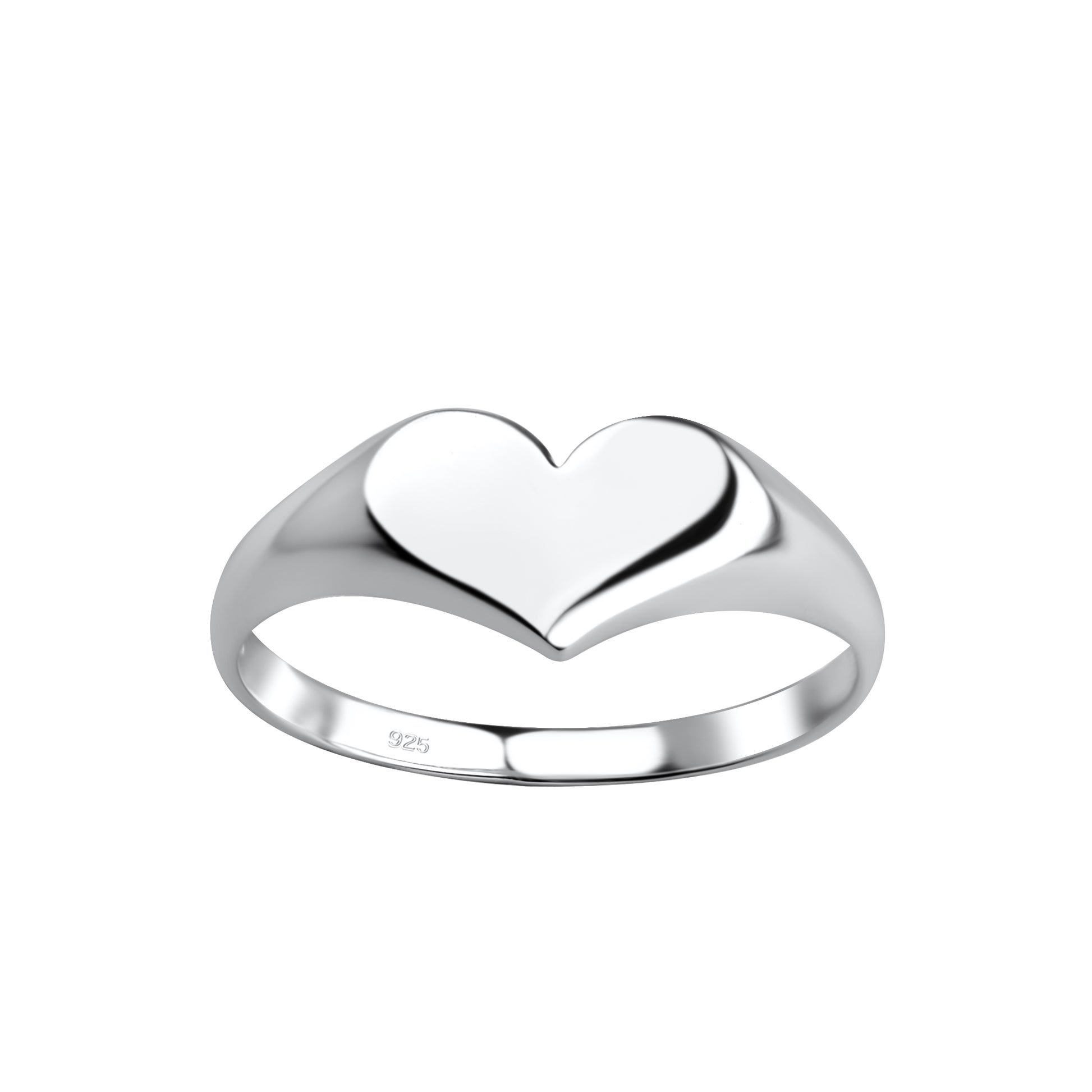 Melchior Jewellery sterling silver heart ring for women with polished smooth heart design