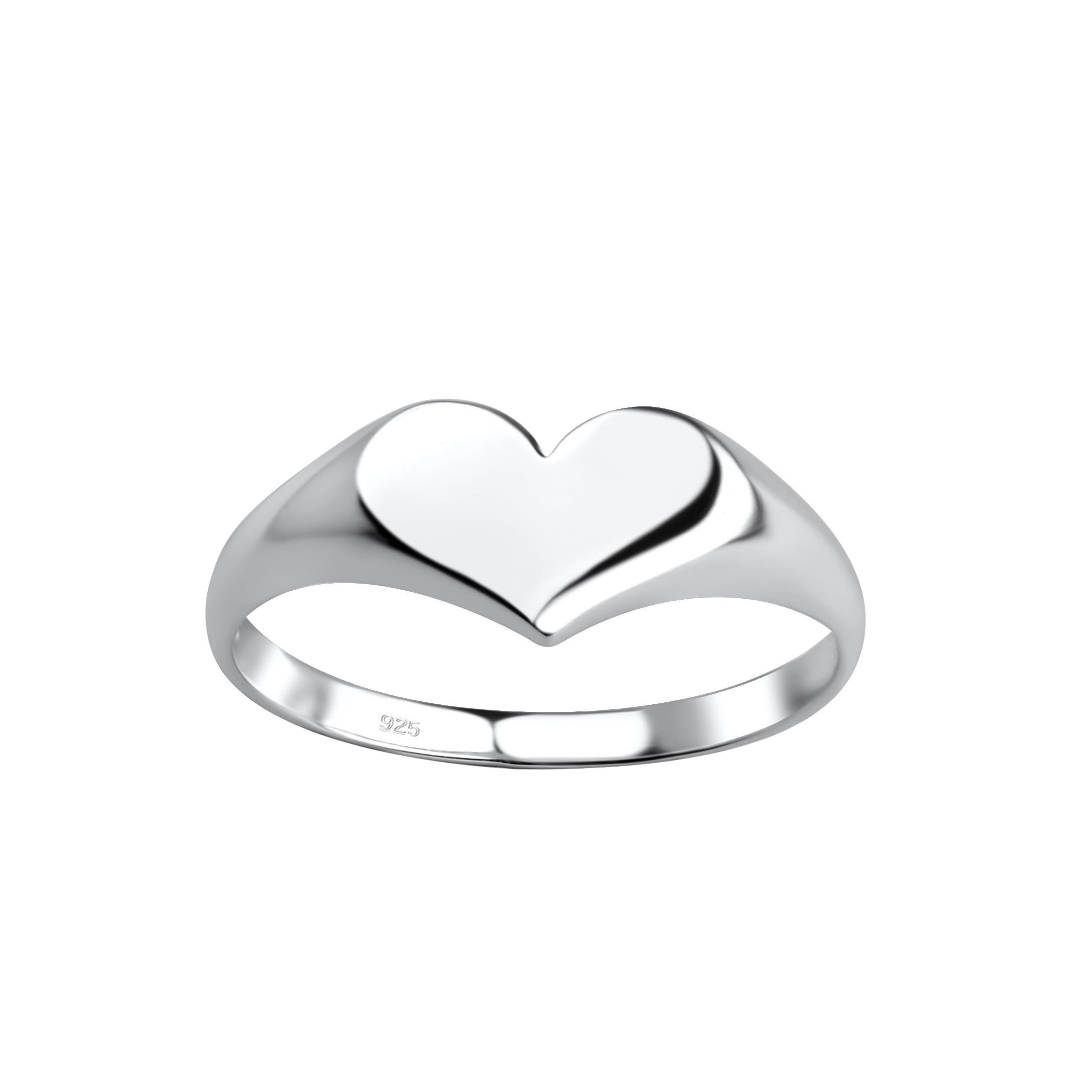 Melchior Jewellery sterling silver heart ring for women with polished smooth heart design