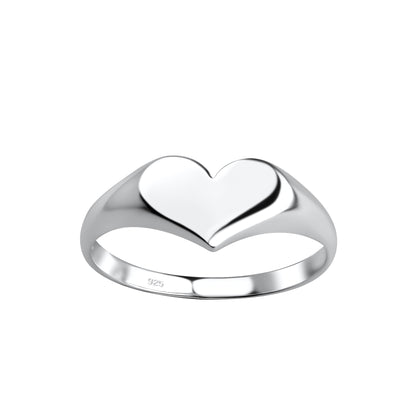 Melchior Jewellery sterling silver heart ring for women with polished smooth heart design