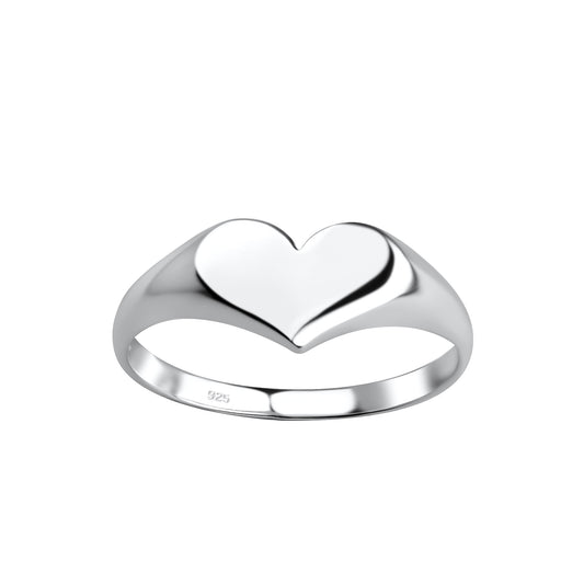 Melchior Jewellery sterling silver heart ring for women with polished smooth heart design