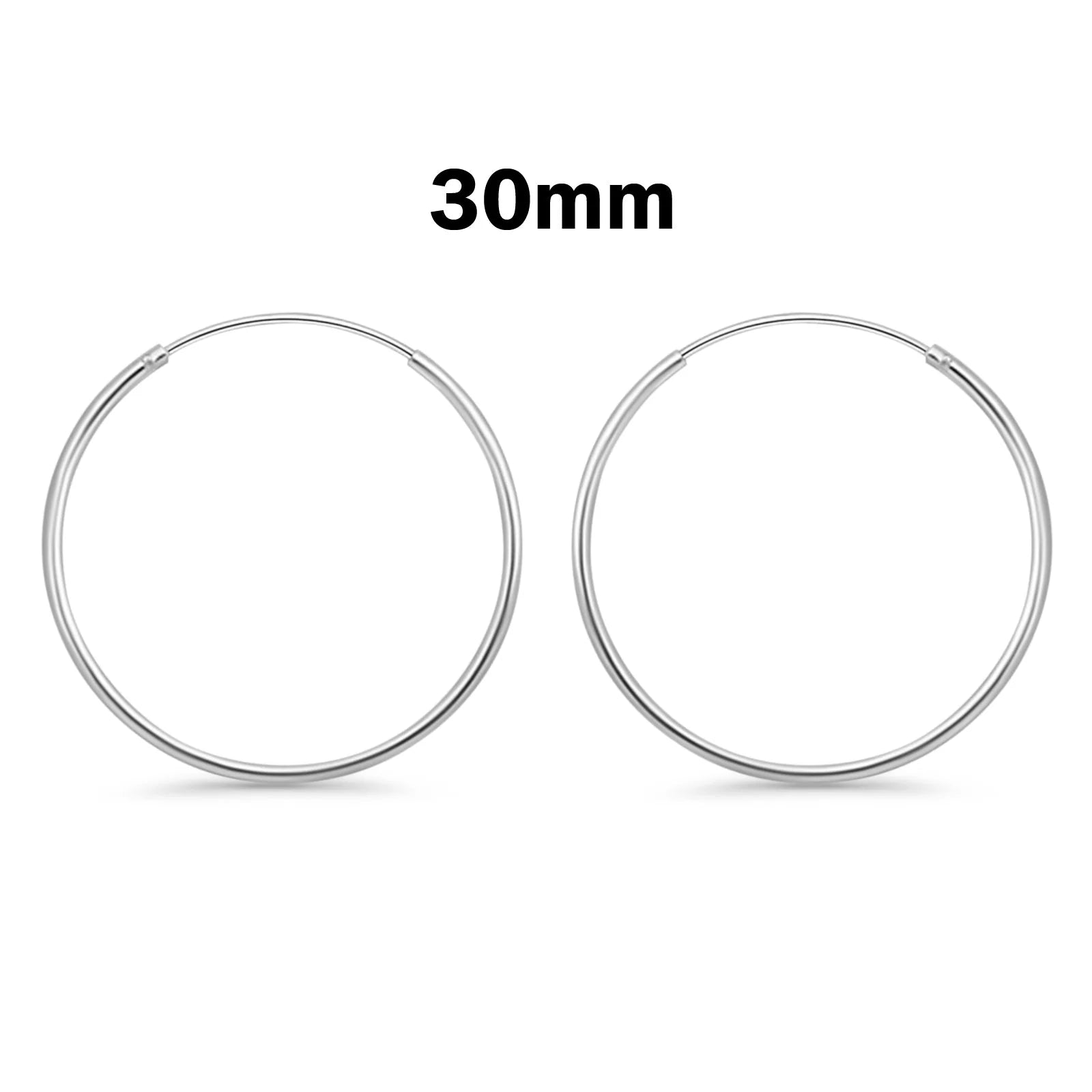Melchior Jewellery sterling silver hoop earrings 30mm slim polished pair for women everyday wear