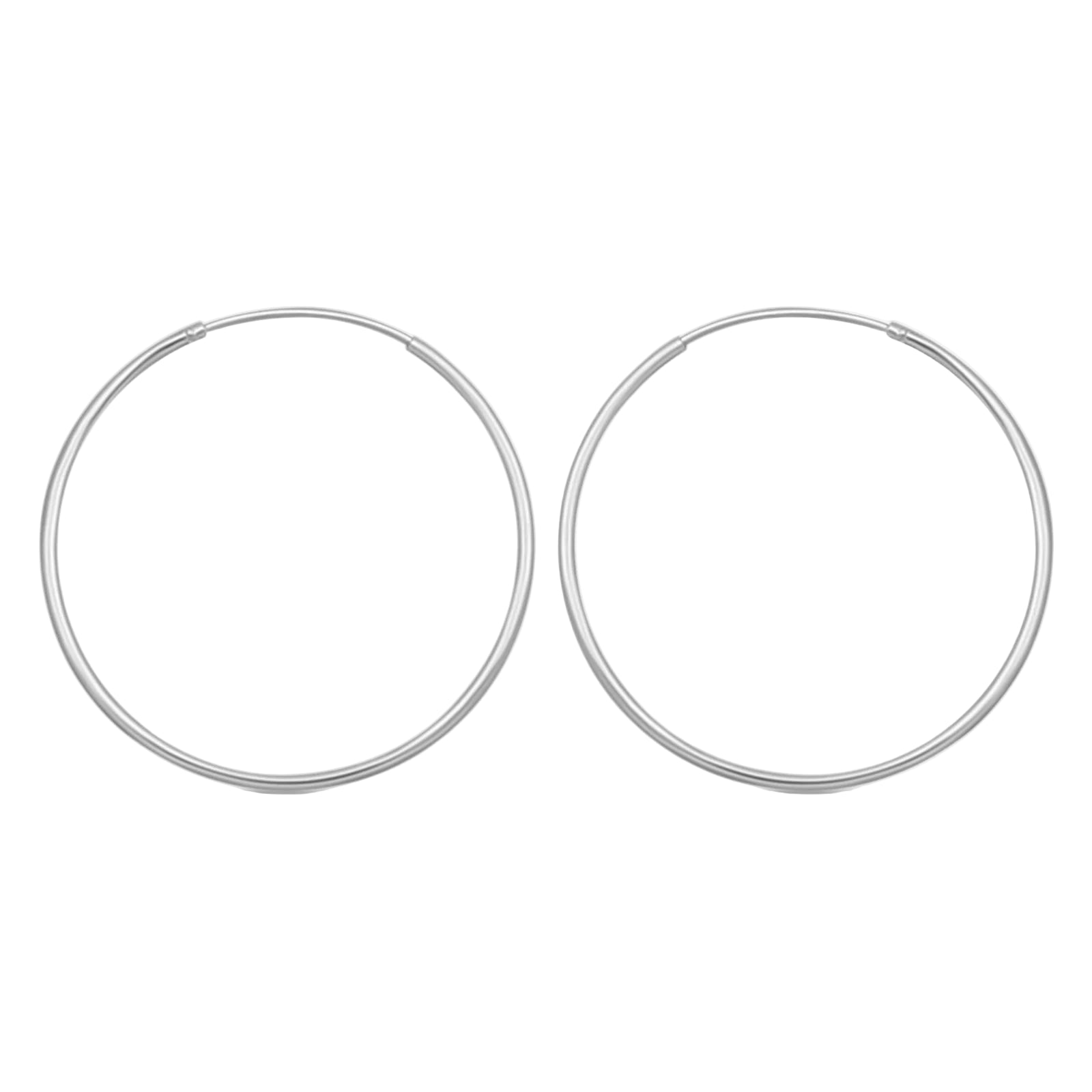 Melchior Jewellery 40mm sterling silver hoop earrings pair polished minimalist for women