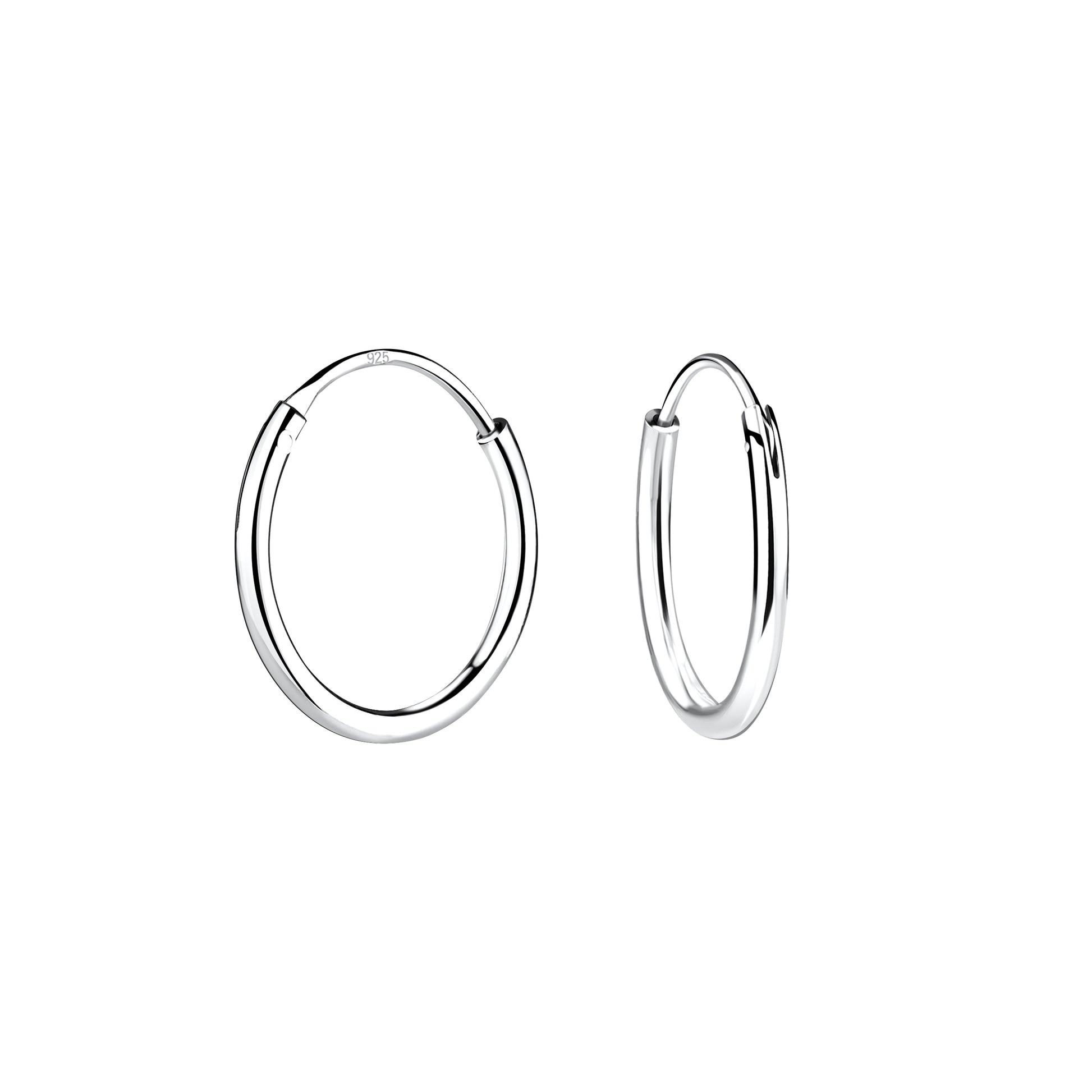 Melchior Jewellery simple polished sterling silver hoop earrings for everyday wear lightweight