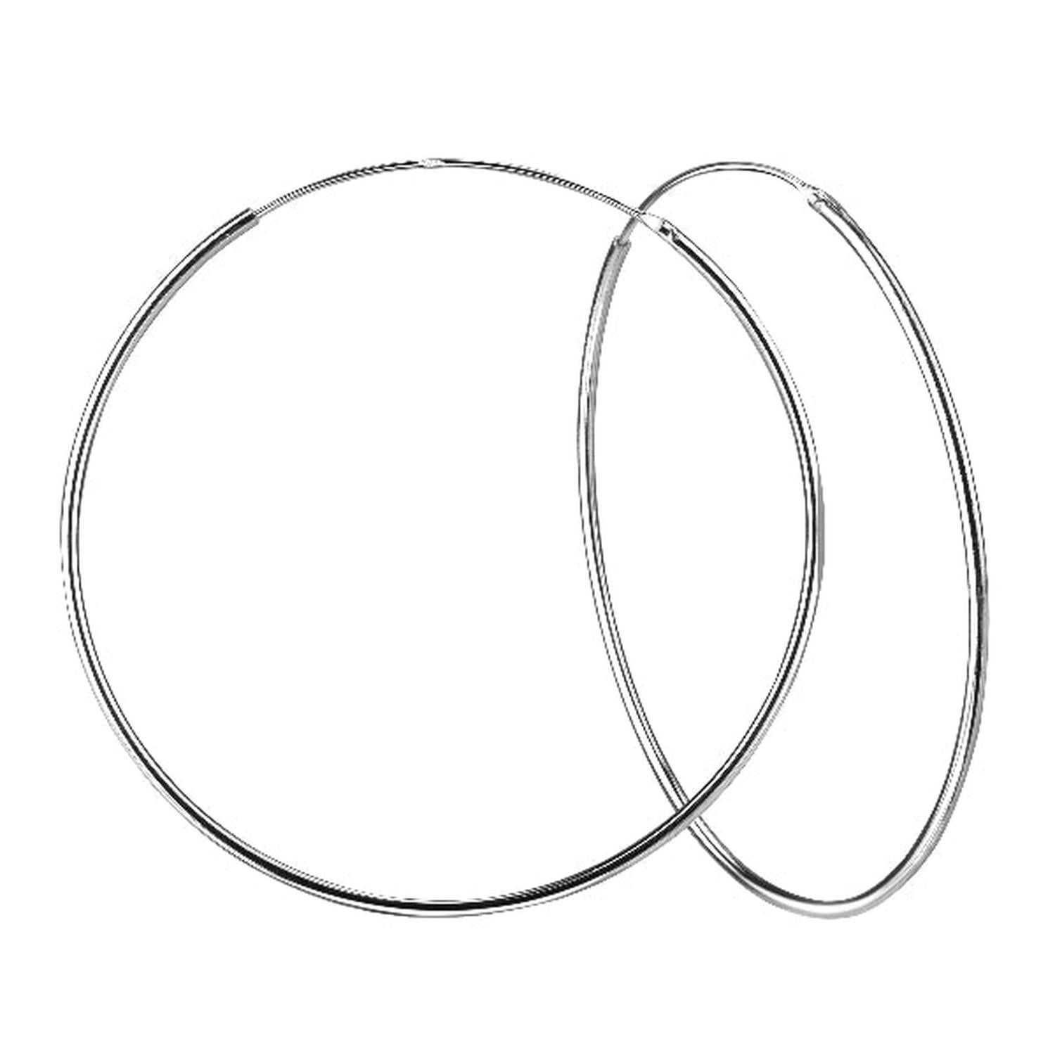 Melchior Jewellery sterling silver hoop earrings pair of large polished thin hoops for everyday wear