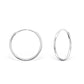 Melchior Jewellery sterling silver hoop earrings polished round womens hoops shown flat and angled on white background