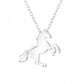 Melchior Jewellery sterling silver horse necklace with detailed prancing horse pendant on chain