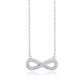 Sentiell sterling silver infinity necklace with sparkling cubic zirconia stones on fine chain