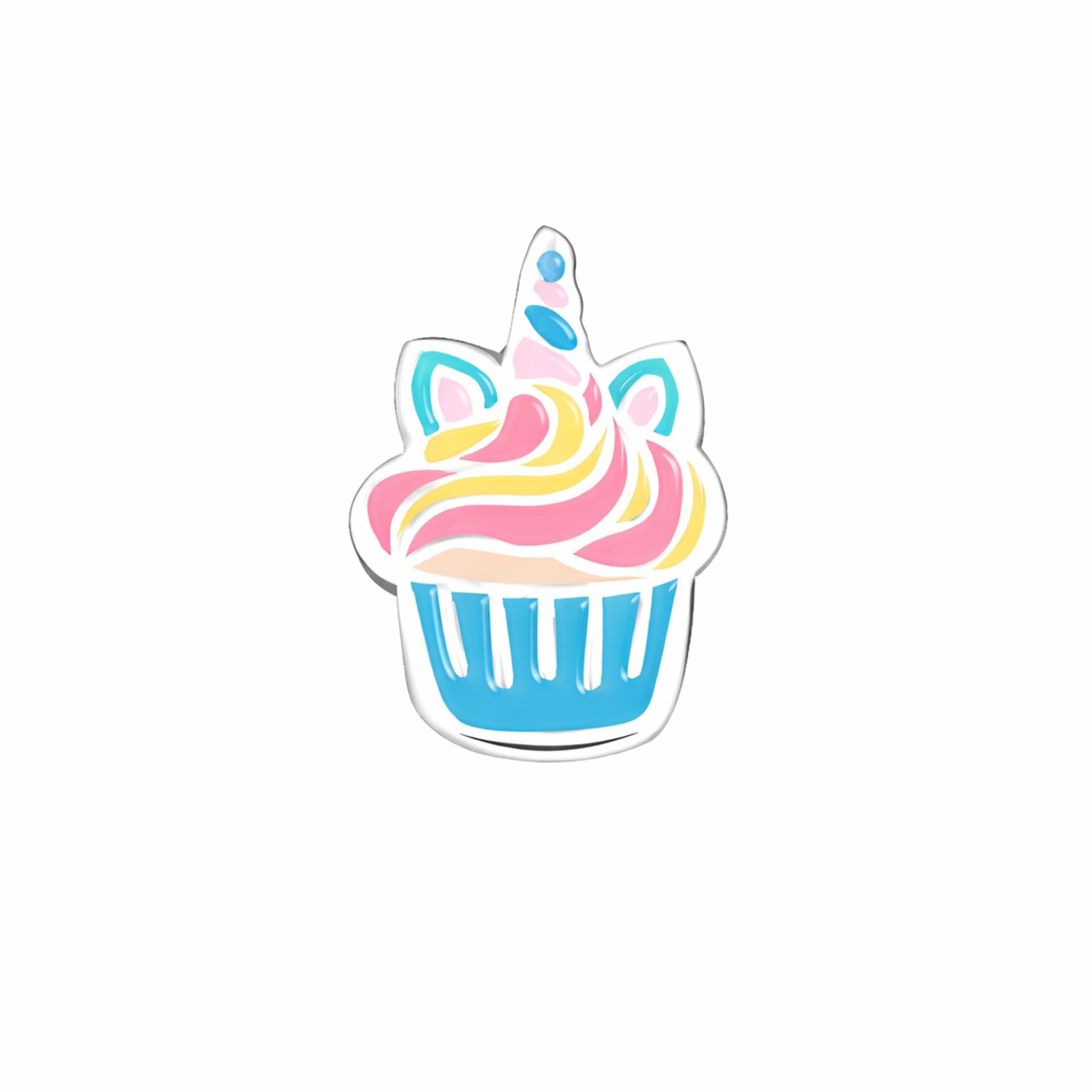 Melchior Jewellery sterling silver kids earrings shaped like colourful unicorn cupcake