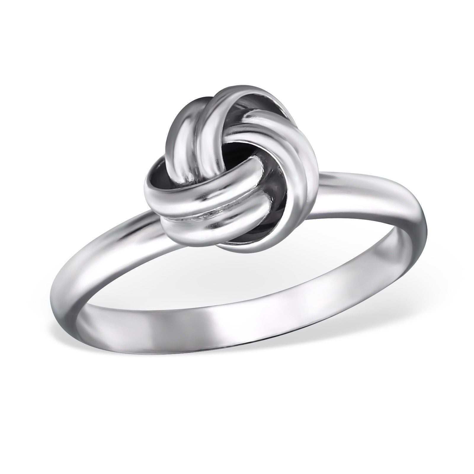 Melchior Jewellery sterling silver knot ring with a smooth polished finish for women