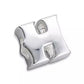 Melchior Jewellery polished H charm in sterling silver letter bead charm for charm bracelets and personalised jewellery